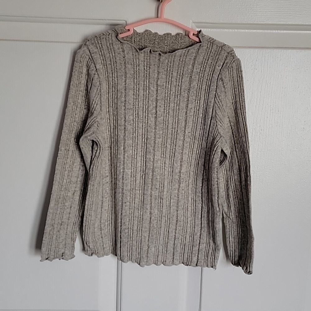 NWOT, Girls long sleeved tan sweater, 5T, so soft.